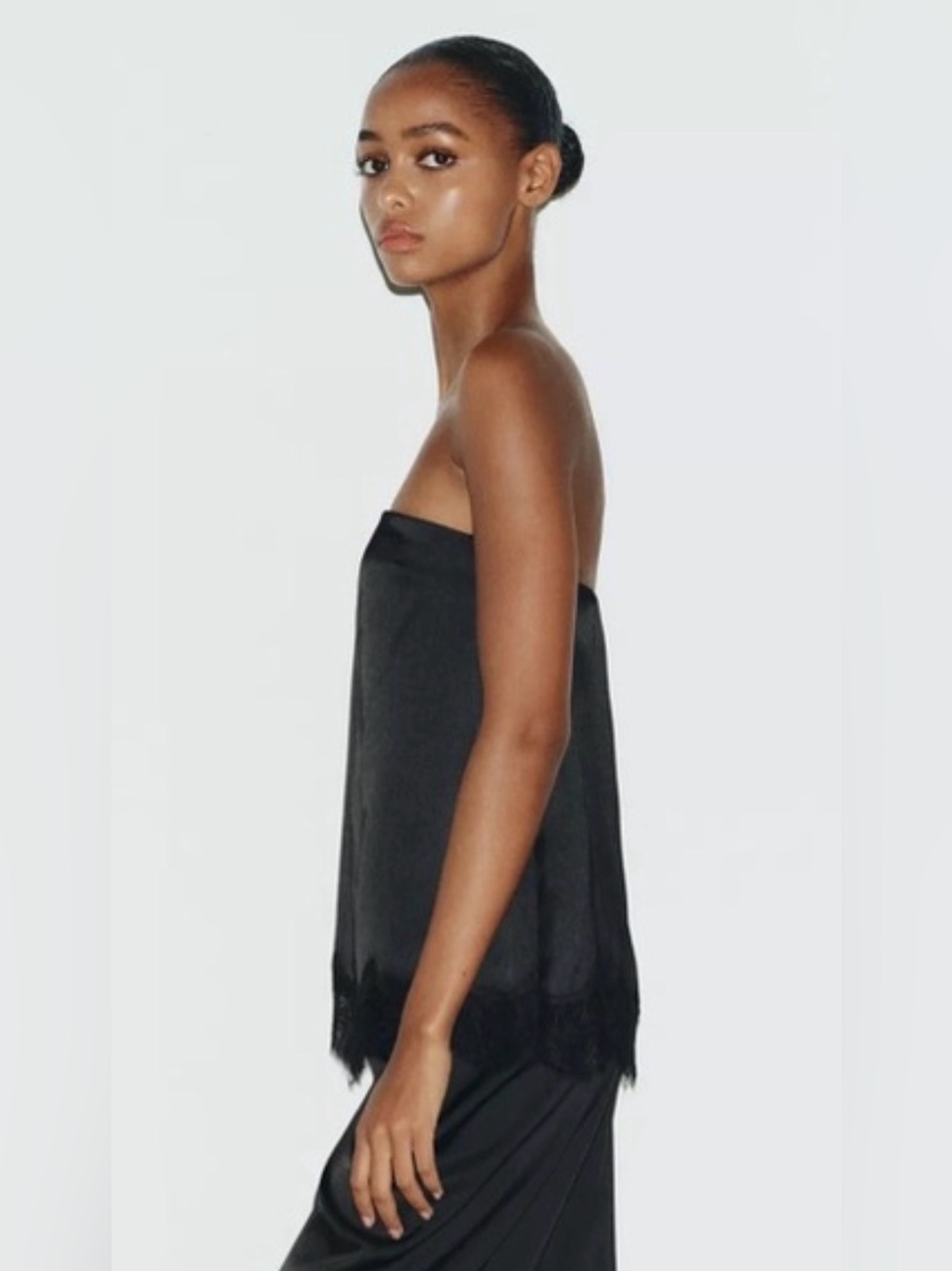 NWT satin effect lace top
